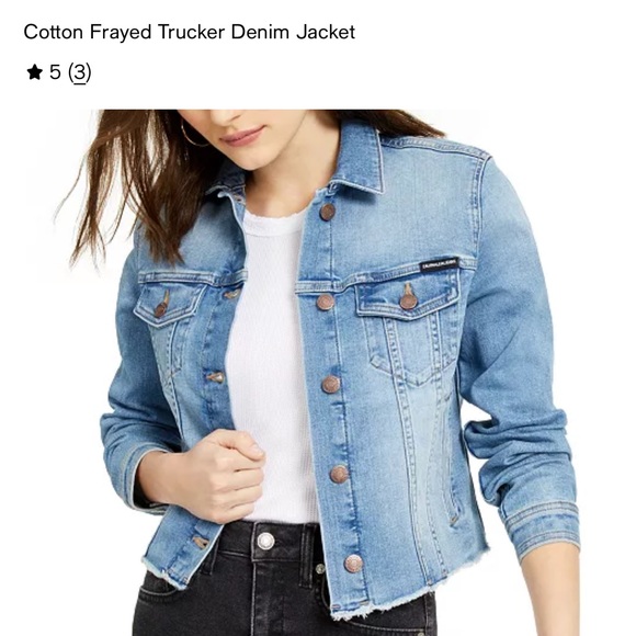 Calvin Klein Jeans
Cotton Frayed Trucker Denim Jacket - Picture 6 of 6